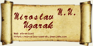 Miroslav Ugarak vizit kartica